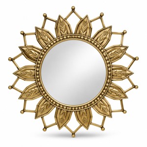 Miroir mural en laiton poli effet soleil |   Miroir décoratif artisanal en gros - Product Image 1