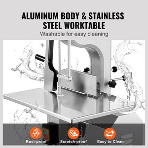Sega Elettrica per Carne da 1800W con 5 Lame in Acciaio Inox, Tagliatrice Verticale da Banco 48,5x38 cm, Spessore di Taglio 18 cm, Include Funzione Affettatura - Product Image 5