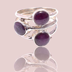 El mejor anillo fino Unisex de Plata de Ley 925, piedra preciosa de rubí de corindón, diseño étnico para ajuste de canal de fiesta de compromiso de boda - Product Image 2
