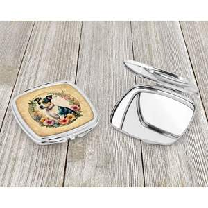 <b>Compact</b> Folding Handheld Makeup <b>Mirror</b> Jack Russell Terrier Flowers Decorative Travel <b>Mirror</b> Women's & Girls' Gift - Product Image 3