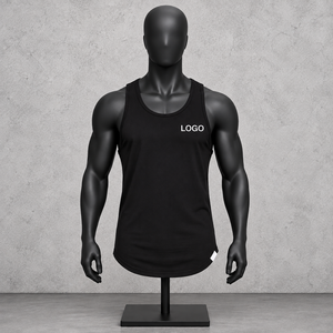 Débardeur de sport décontracté vintage pour homme, tricoté, personnalisé, sexy, de haute qualité, confortable, respirant, en polyester/coton, uni, 160g - Product Image 1