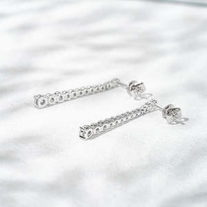 Pendientes de Barra con Diamantes Cultivados en Laboratorio, Plata de Ley 925, Certificados por IGI, de Lujo, para Bodas, Aniversarios y Fiestas - Product Image 3