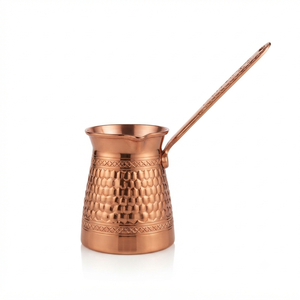 Cafetera Turca de Cobre Puro con Diseño de Panal en Relieve, Cezve para Estufa, Briki Griega con Revestimiento de Estaño y Asa Grabada - Product Image 1