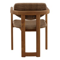 Chaise de salle à manger en bois massif naturel avec assise tressée, résistante à l'eau, écologique, mobilier moderne rustique pour appartement et restaurant