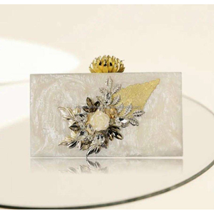 Purple Resin <b>Clutch</b> with Multicolor Crystal Side <b>Embellishments</b> Handmade Designer Women Purse Party Wedding Bag Wholesale - Product Image 4