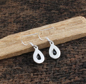 Boucles d'oreilles pendantes de luxe en onyx noir naturel et argent sterling 925 pour femmes, bijoux de mariage - Product Image 6