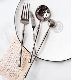 <b>Mirror</b> Polish Stainless Steel Cutlery Set Long Handle Spoon Fork Knife Minimalist Design Wedding Tableware Durable Metal Utensil - Product Image 3