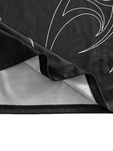 T-shirt à manches courtes surdimensionné pour homme, noir, imprimé graphique blanc, tissu en coton, style streetwear, design à séchage rapide, t-shirts streetwear - Product Image 5