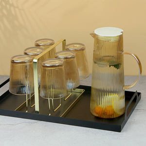 Ensemble de pichet à eau en verre transparent de 1200 ml avec 6 verres à boire, ensemble de vaisselle pour la maison, la cuisine et le restaurant - Product Image 6