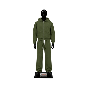 Green Zip Up Hoodie Tracksuit Set <b>Mens</b> Oversized Streetwear Jogger <b>Pants</b> Casual Sportswear Gym Workout <b>Lounge</b> Wear Matching Outf - Product Image 1