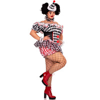 Costume de Clown Grande Taille Baige pour Halloween, Carnaval, Cosplay, Tenue Amusante pour Jeu de Rôle et Spectacle Scénique S-3XL