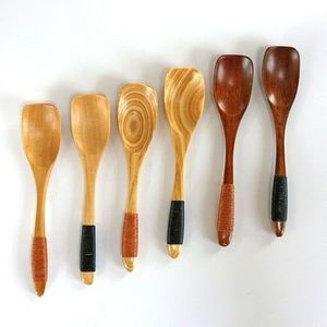 Ensemble d'ustensiles en bois 1 pièce : spatules, cuillère, spatule ajourée – Sûr pour les aliments, compatible lave-vaisselle, écologique, lavage à la main uniquement - Product Image 3