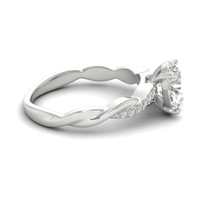 AJRETAIL Bague en or blanc clouté de 2.084 carats avec diamant cultivé en laboratoire Couleur F Clarté VS2 Certifiée IGI - Product Image 2