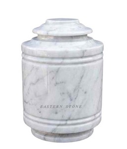 Urne funéraire classique en marbre, urne commémorative raffinée pour cendres humaines, fabricant d'urnes en marbre personnalisées en gros - Product Image 3
