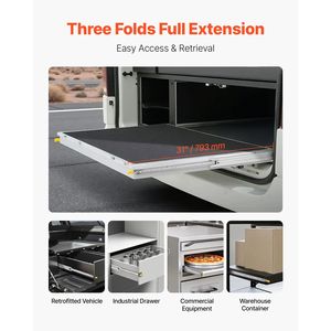Guide per cassetti a estrazione totale, 1 paio, capacità di carico 500 libbre, 18-60 pollici, bloccabili, varie misure - Product Image 3