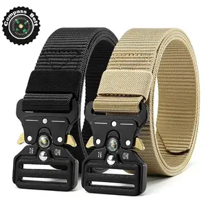 Herren Gürtel Outdoor Jagd Kompass taktische Multi-Funktion Kampf Überleben Marine Corps Leinwand für Nylon Herren Luxuriöser Gürtel