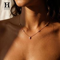 Collier en or 18 carats avec diamants marquise, bijou délicat à chaîne multi-pierres, collier minimaliste pour femme