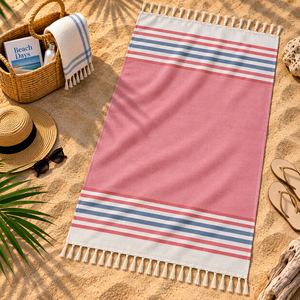 Yarn Dyed Striped <b>Luxury</b> Cotton Fouta Beach <b>Towels</b> Rectangle Quick-Dry & High Absorbency Hammam <b>Towel</b> at Factory Price. - Product Image 5