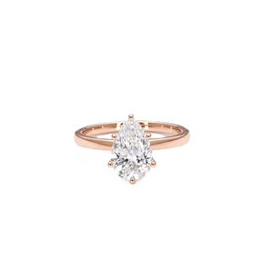 Anillo de Compromiso Solitario con Diamante de Laboratorio en Forma de Pera, Certificado IGI, Oro Sólido de 10K, 14K, 18K, Color DEF, Claridad VS VVS, Anillo de Moda - Product Image 3