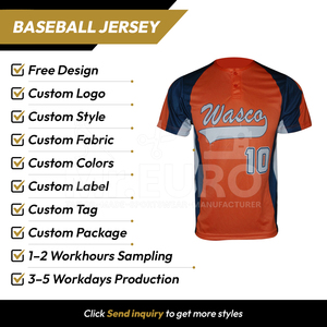 Maillot de baseball personnalisé sublimé unisexe, col en V, manches courtes, anti-humidité, coupe ample, fermeture boutonnée, 100 % polyester - Product Image 2
