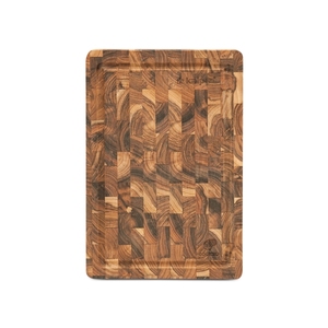 Planche à découper rectangulaire en bois à grain apparent avec motif mosaïque, antidérapante, pour cuisine - Product Image 4