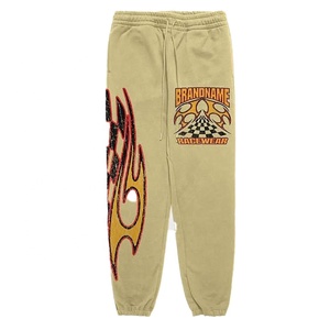 Ensemble streetwear pour homme personnalisé avec nom de marque, sweat-shirt à manches longues, jogging, capuche, imprimé flamme, vêtements d'automne de haute qualité - Product Image 3