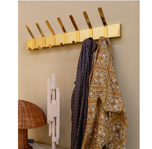 Colgador de gancho de latón dorado pulido con 3 ganchos de la mejor calidad para dormitorio, baño, puerta, para colgar abrigos y ropa. - Product Image 4