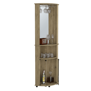 Mobile Bar Angolare Chicago 75 H con Ante in Vetro, Due Ripiani e Portabicchieri – Soluzione di Archiviazione Elegante e Pratica - Product Image 6