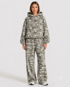 Custom Womens <b>Oversized</b> Camouflage Contrastline Jogger Pants Premium Cotton Fleece Breathable Casual Streetwear Women <b>Sweatpants</b> - Product Image 3