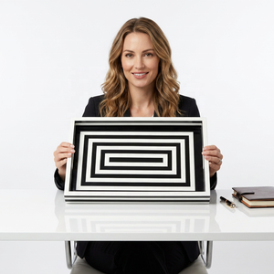 Modern Resin Inlay Hanging Tray | Art Deco Decorative Storage & Display Tray for Home Office & Wholesale - Product Image 1