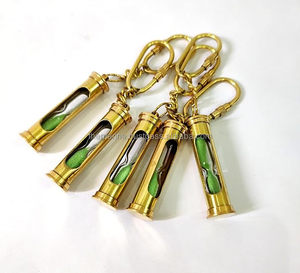 Handmade 1-Piece Nautical <b>Sand</b> <b>Timer</b> Key Ring Green <b>Sand</b> Shiny Polished Designer Key Chain - Product Image 5