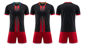 Tenue de football personnalisée pour homme, manches courtes, dégradé de couleurs, 100 % polyester, anti-humidité, vêtements d'équipe toutes saisons, coupe athlétique - Product Image 6