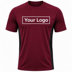 T-shirt pour homme à manches courtes avec logo personnalisé, col rond, séchage rapide, polyester, coupe sportive, impression sur le devant, longueur normale, couleur unie - Product Image 5