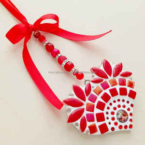 Artesanía en Vidrio Exim, Mosaico de Corazón Art Deco, Decoración Colgante para Acción de Gracias, Hecho a Mano, Ornamental, Multifuncional, Móvil - Product Image 1