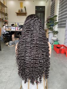 Perruques vietnamiennes Lace Closure Wig Remy, cheveux humains bouclés, sans colle, 4x4, 5x5, 6x6, 8 à 26 pouces, pour femmes noires - Product Image 4