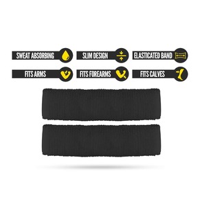 Bandeau de sport en coton noir antidérapant, 4,5 cm de large, couleur unie, tricoté, ajustement universel pour l'exercice, le fitness et toutes les saisons - Product Image 4