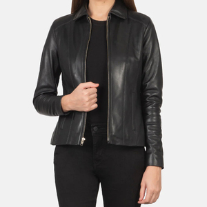 Chaqueta de Cuero para Mujer al por Mayor, Chaqueta de Invierno Premium, Informal, a la Moda, de Color Sólido, Elegante, Suave, Cálida y Resistente al Viento - Product Image 4