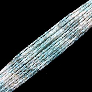 Perles facettées rondes en larimar multicolores de 3 mm à 5 mm, pierres précieuses semi-précieuses en larimar bleu naturel, perles en vrac pour la fabrication de bijoux - Product Image 2