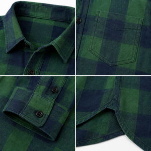 เสื้อเชิ้ตผ้าแฟลนเนลถักสำหรับผู้ชาย พรีเมียม แขนยาว ทรงปกติ ผ้าฝ้ายนุ่มสบาย ทันสมัย สีพื้น แห้งเร็ว ระบายอากาศได้ดี เหมาะสำหรับงานกลางแจ้ง - Product Image 4