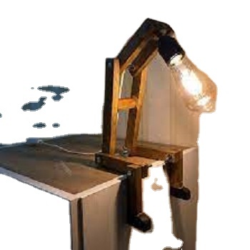 Modern Creative Fashion Wooden Robot Folding Table Lamp Solid Wood Humanoid for Bedroom or Study Electric Power Supply