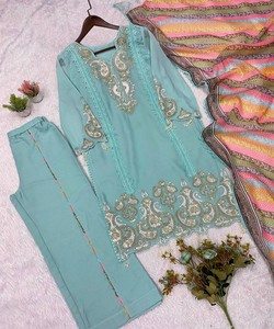 Vintage Traditional Salwarkameez Suit for Women 3 Piece Party Wear Floor-Length Indian Pakistani Style 85229 LEMBOGEE- LG-2103 - Product Image 3