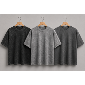T-shirt décontracté pour homme à manches courtes, col rond, design uni, 100% coton, imprimé en sérigraphie, séchage rapide, streetwear, tricoté, effet délavé - Product Image 2