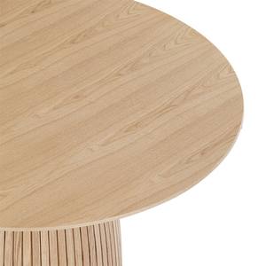 Modern Round <b>Wood</b> Dining <b>Table</b> with Fluted Pedestal Base <b>Solid</b> Oak Finish Circular Kitchen <b>Table</b> for 4 - Product Image 4