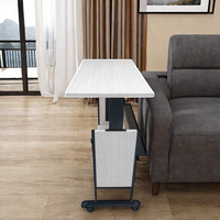 Table d'Ordinateur Réglable en Métal, Petite Table d'Appoint Mobile avec Roulettes, Design Moderne et Simple, Table d'Appoint en Métal