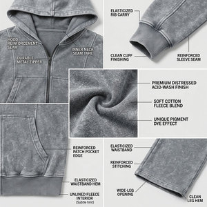 Ensemble de survêtements en molleton à capuche délavé pour femme, 2 pièces, gris uni, décontracté, manches longues, coupe ample, toutes saisons - Product Image 5