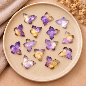 Cuentas de Piedra Preciosa Facetadas en Forma de Mariposa de Ametrino de 14x10 mm para la Fabricación de Joyas, Cuentas Sueltas al por Mayor, Suministros para Joyería Artesanal - Product Image 1