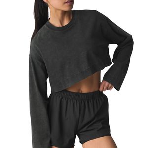 Sudadera Corta para Mujer, Manga Larga, Informal, para Gimnasio, Holgada, Ropa Deportiva, Logotipo Personalizado, OEM, Venta al Por Mayor - Product Image 2