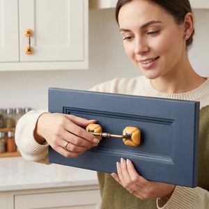 Handmade Modern Ceramic <b>Knobs</b> Antique <b>Brass</b> Door Cabinet Bridge Handle Pull Kitchen Bedroom Bathroom Hardware Fittings Beads Art - Product Image 4