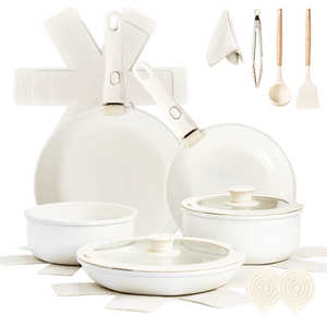 17-Piece Non-Stick Aluminum Cookware <b>Set</b> with Removable Handles 5 Pots and 2 Lids <b>Microwave</b> Oven Safe Dishware - Product Image 3