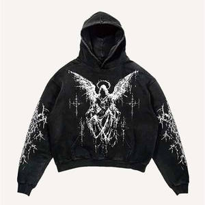 Sudadera con Capucha Personalizada para Hombre, de Alta Calidad, Estilo Urbano, Ecológica, Lavado Ácido, con Logotipo y Parche Desgastado, MOQ Bajo, Invierno, Poliéster/Algodón - Product Image 3